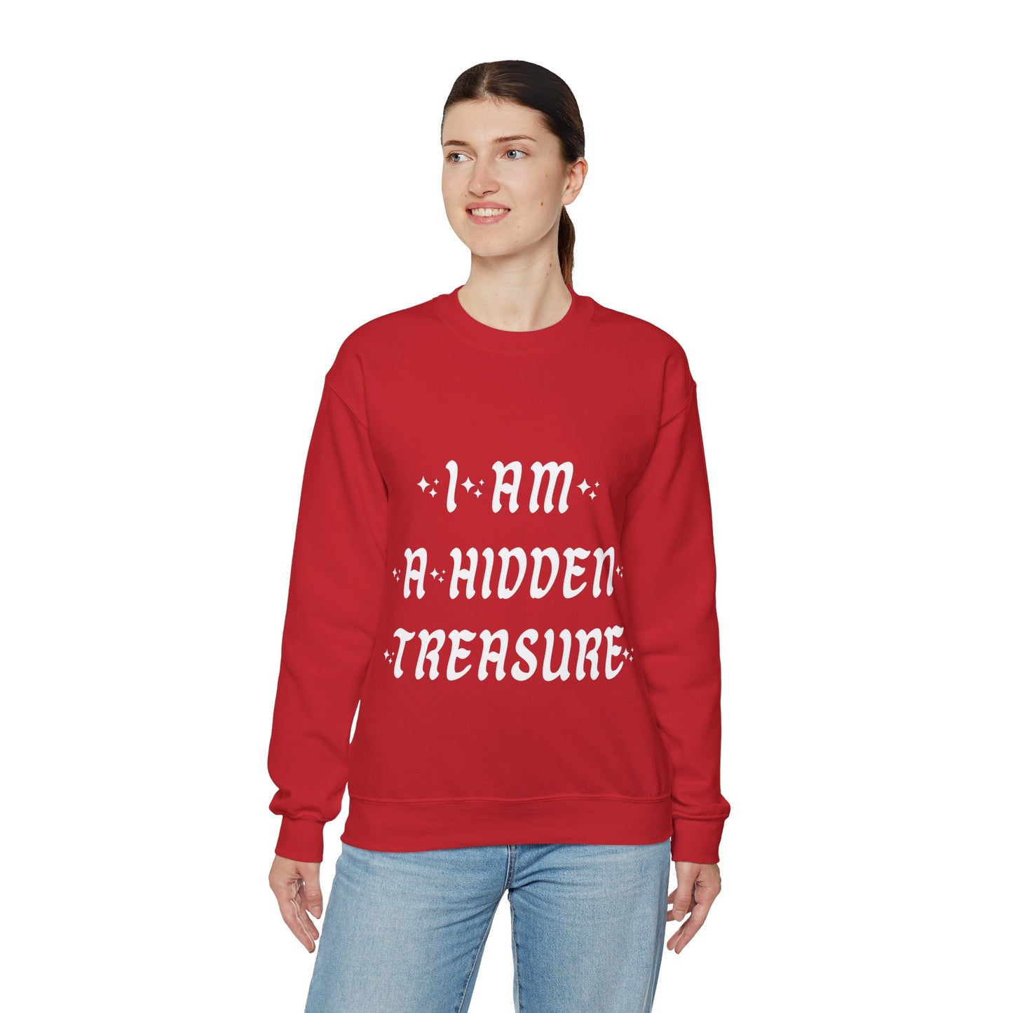 red crewneck sweatshirt