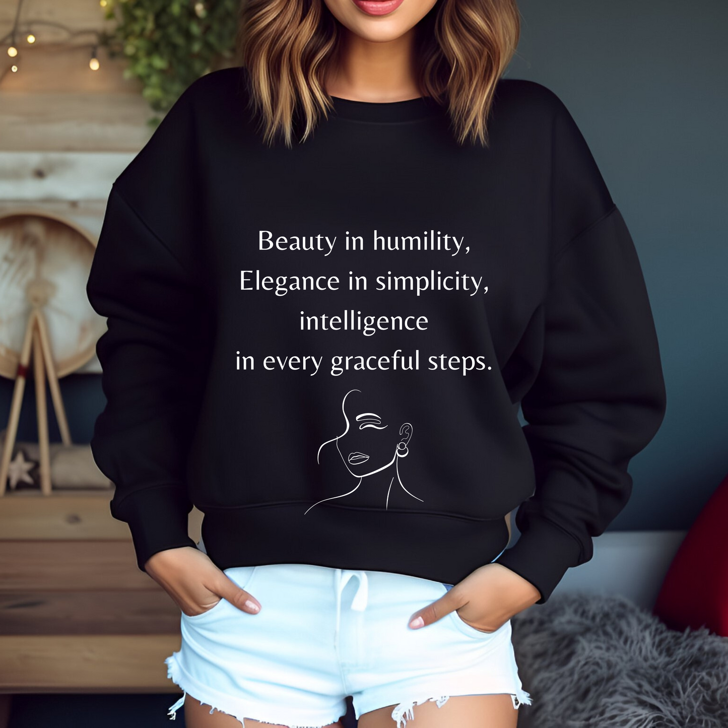 black crewneck sweatshirt