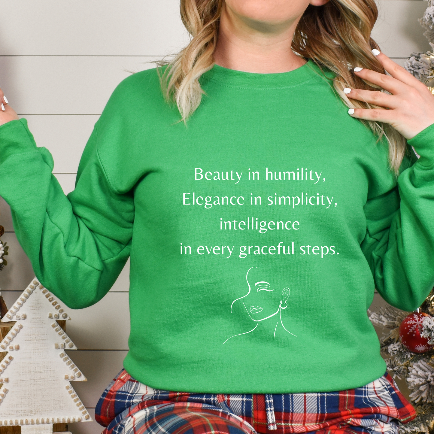 green crewneck sweatshirt