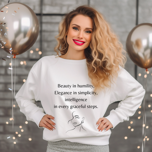 white crew neck sweatshirt