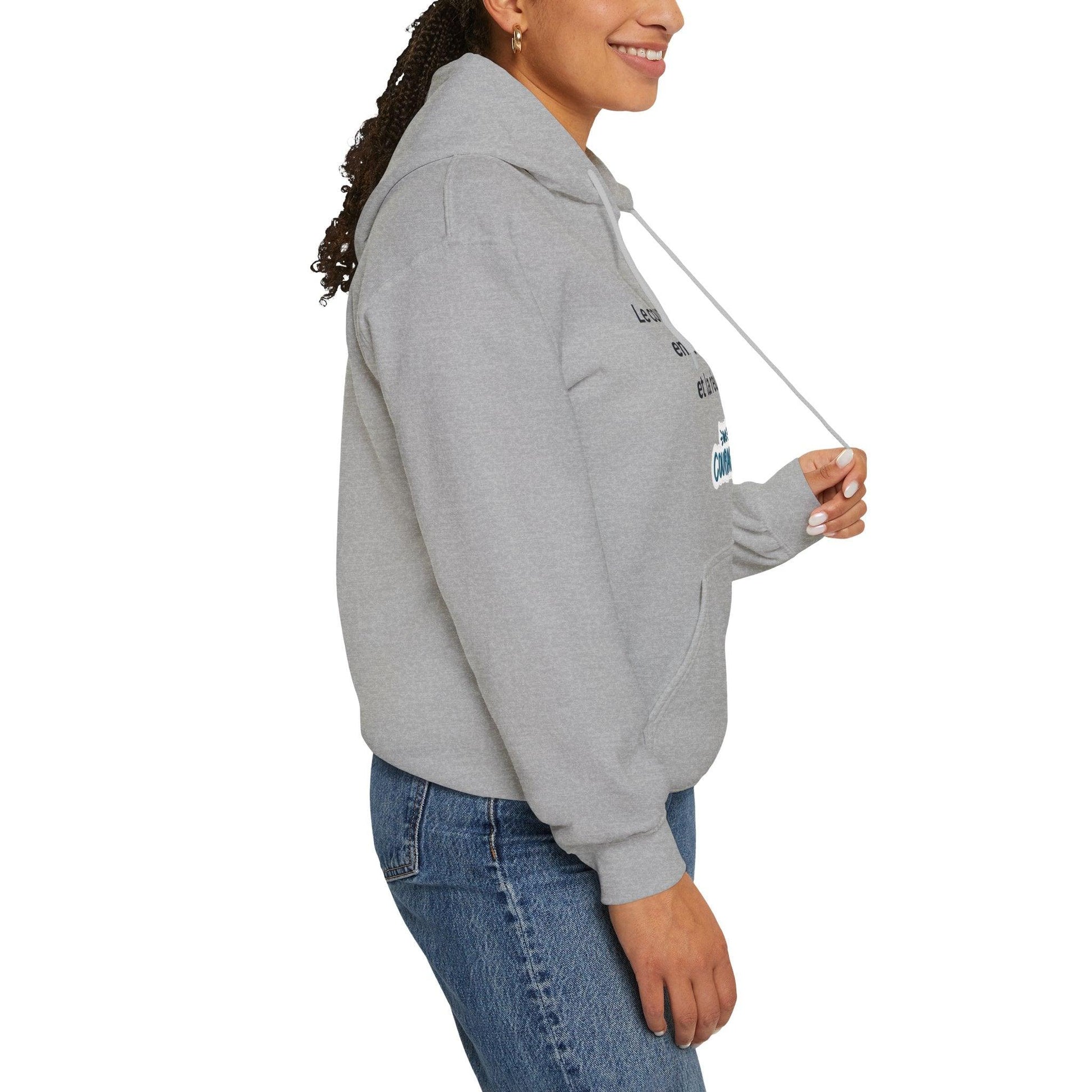 sport grey Hooded Sweatshirt : Courageous Conquest Ahead Aya's Hidden Treasures